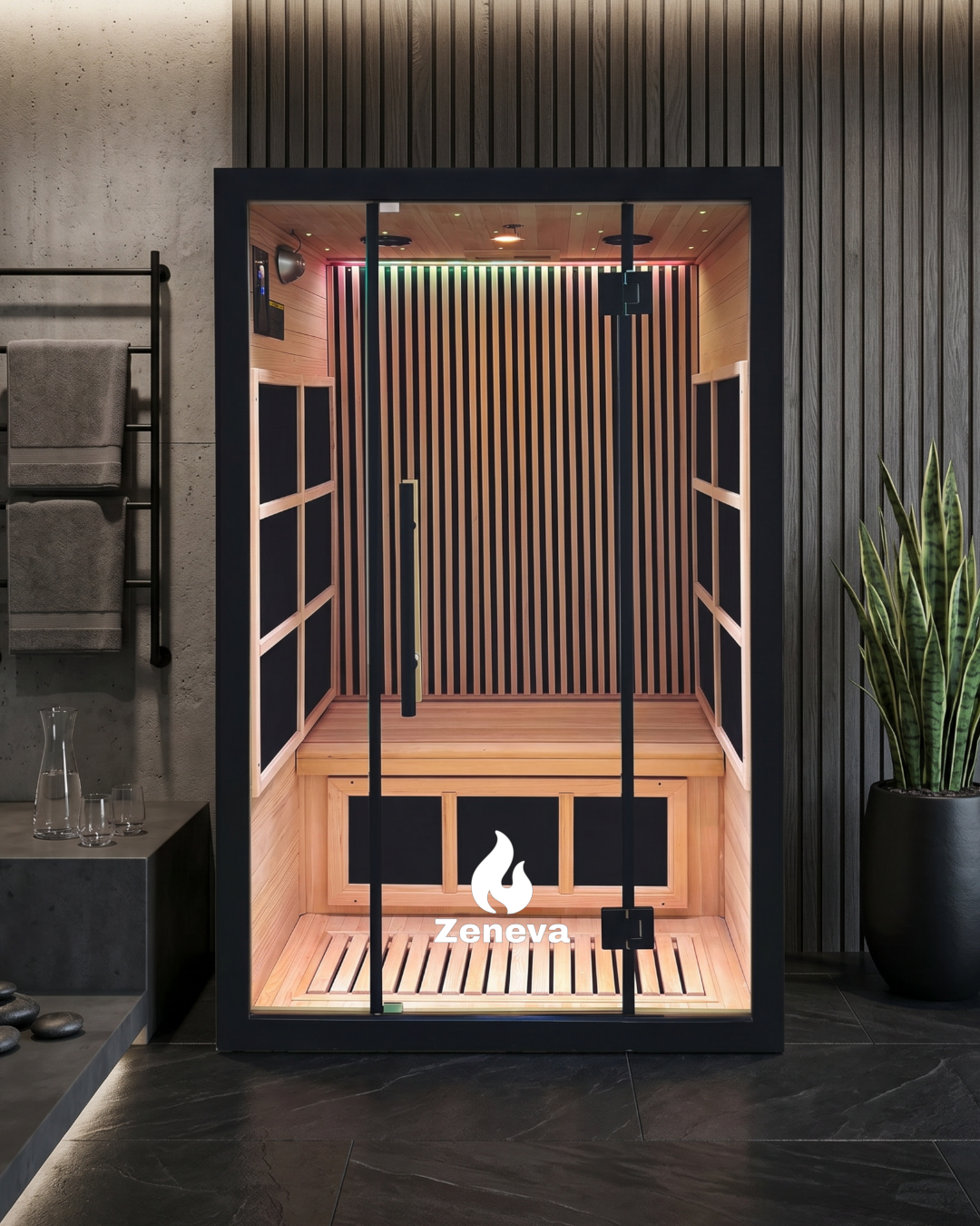 Zeneva 2-Person Far-Infrared Sauna | Premium Black Edition