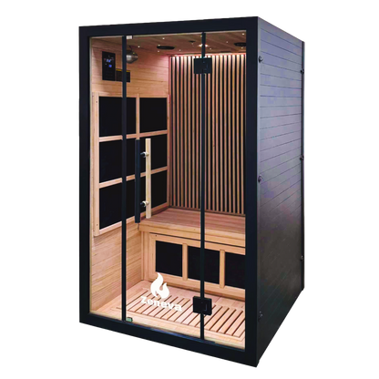 Zeneva Obsidian 2-Person Far Infrared Sauna – Premium Black Edition